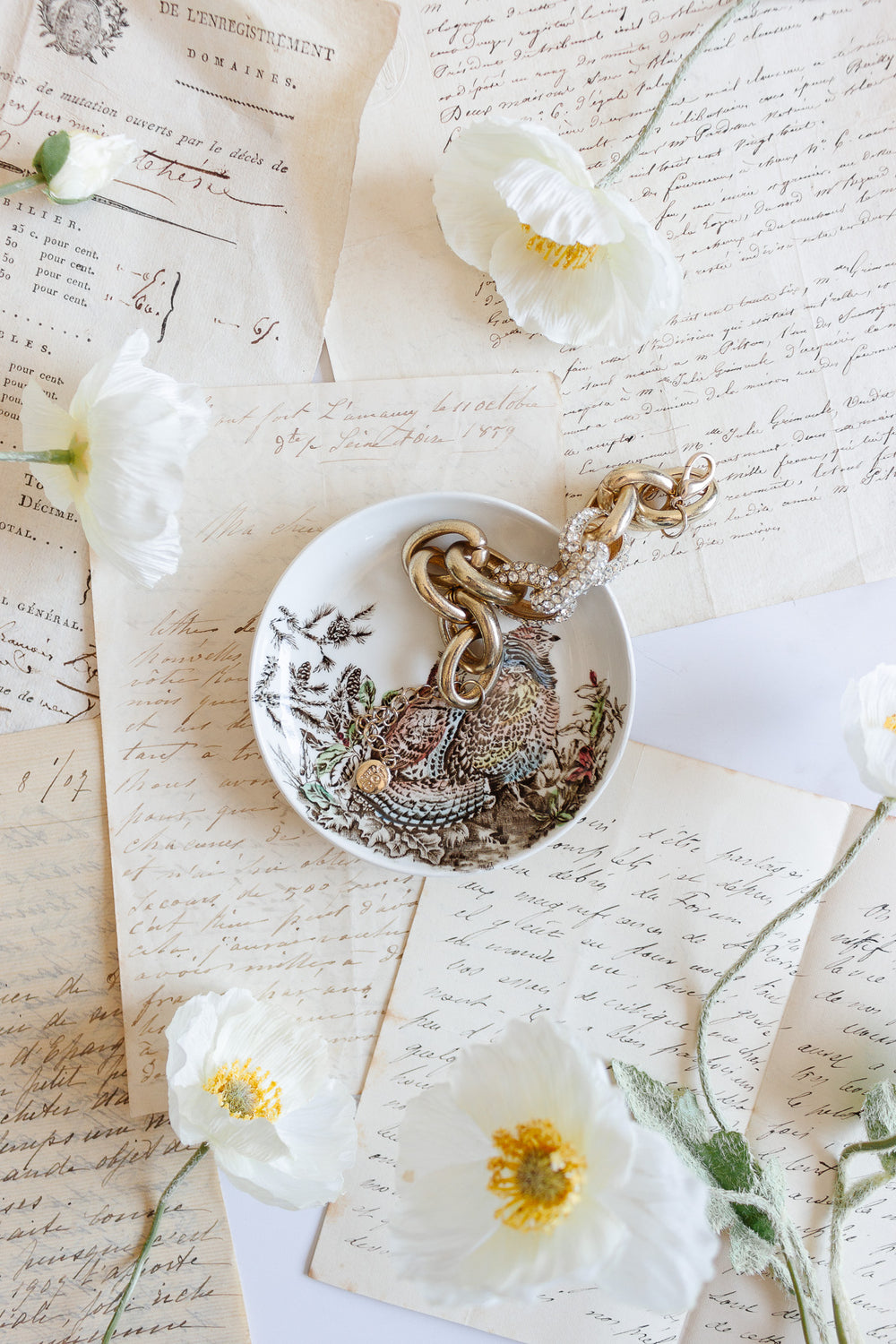 vintage English ironstone ring dish