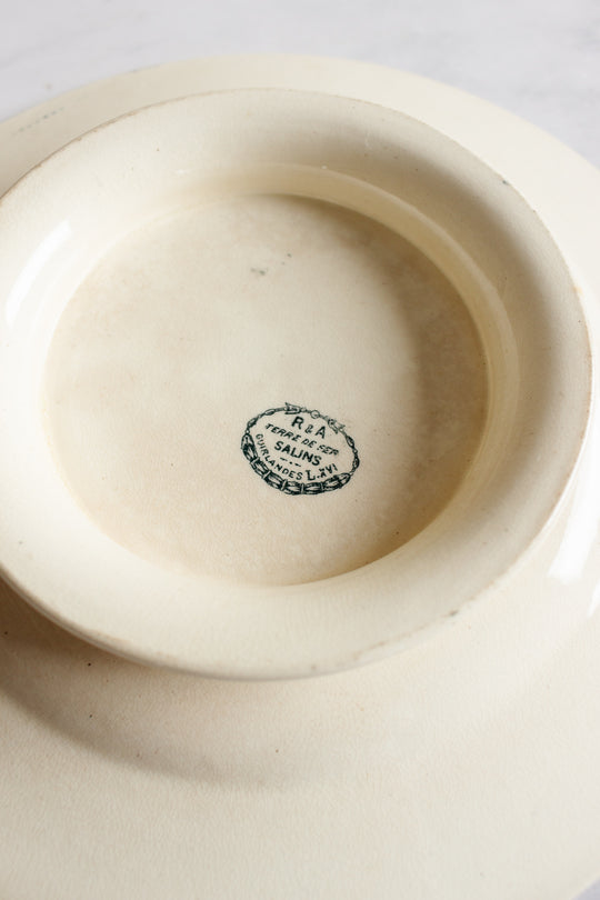 antique salins louis vxi transferware cake plate