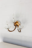 pair of midcentury italian wall sconces with murano glass flowers