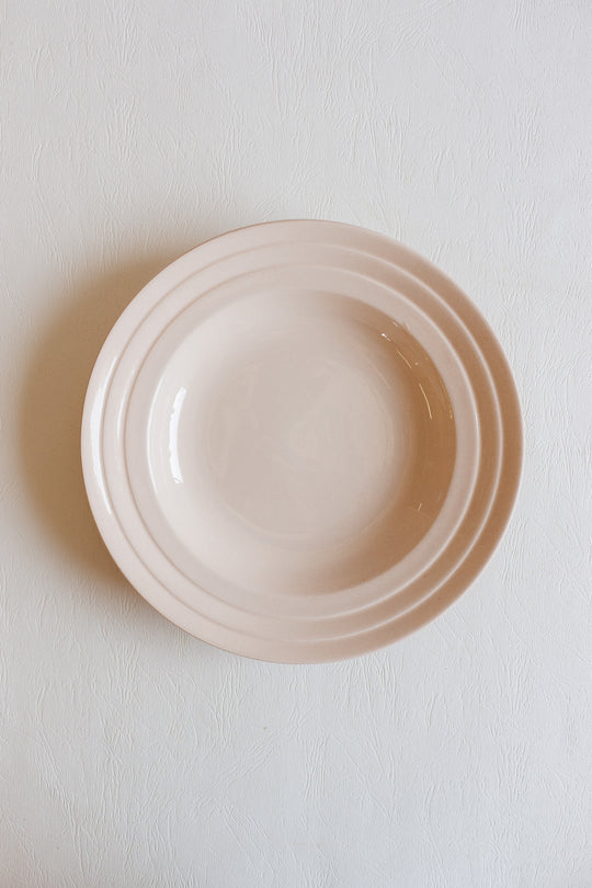 set of four 1930s french "ceranord" st. amand pink soup bowls