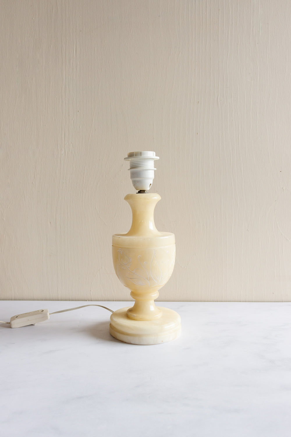 vintage french carved alabaster lamp