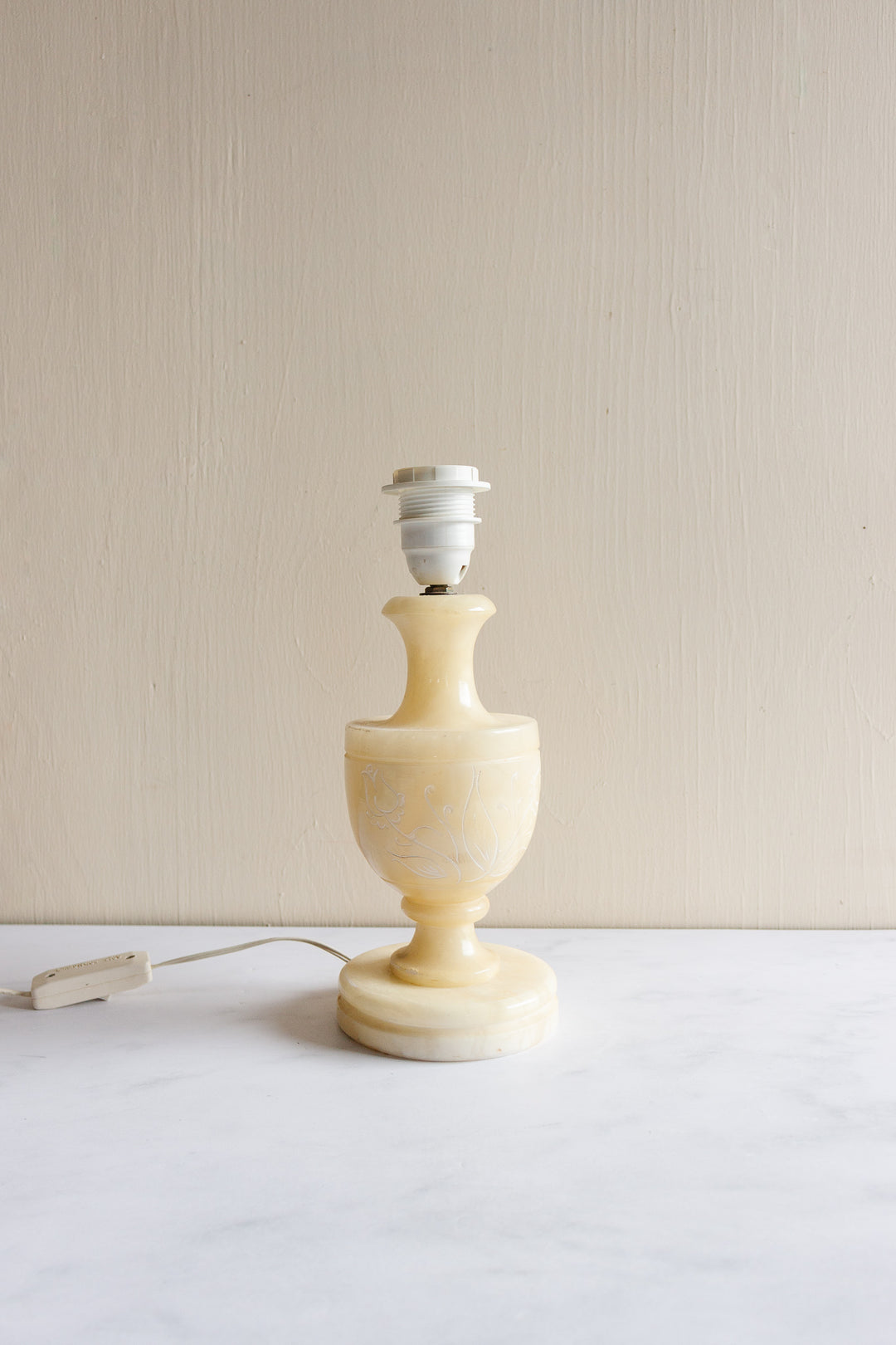 vintage french carved alabaster lamp