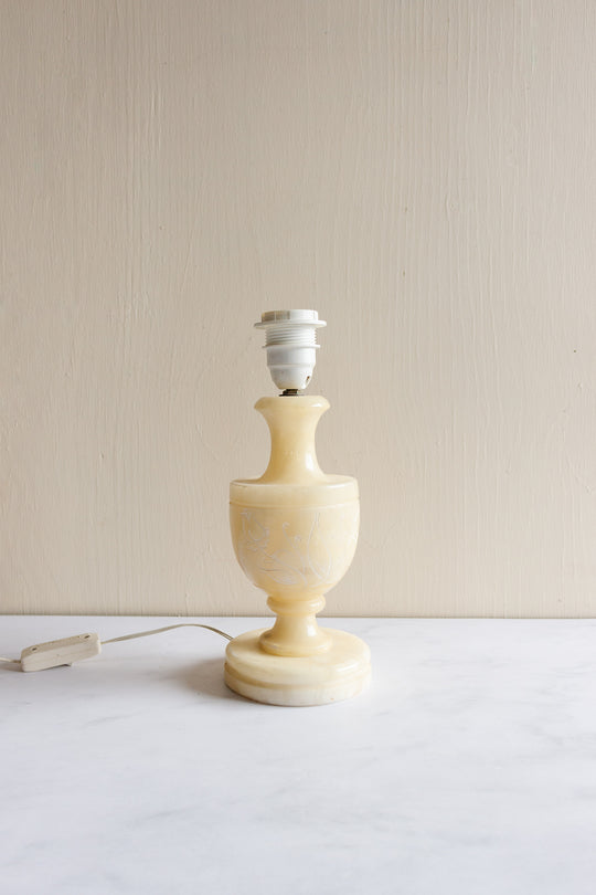 vintage french carved alabaster lamp