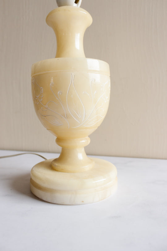 vintage french carved alabaster lamp