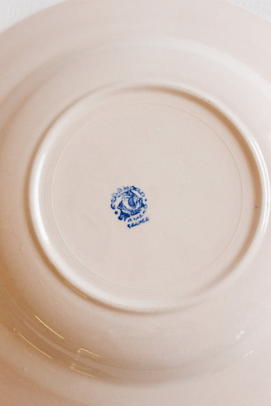 set of four 1930s french "ceranord" st. amand pink soup bowls