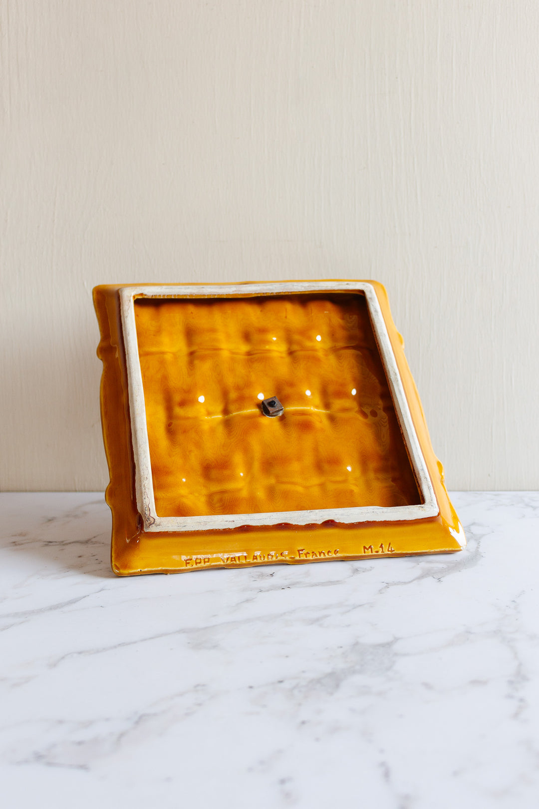 midcentury french vallauris ceramic "woven" cheese board