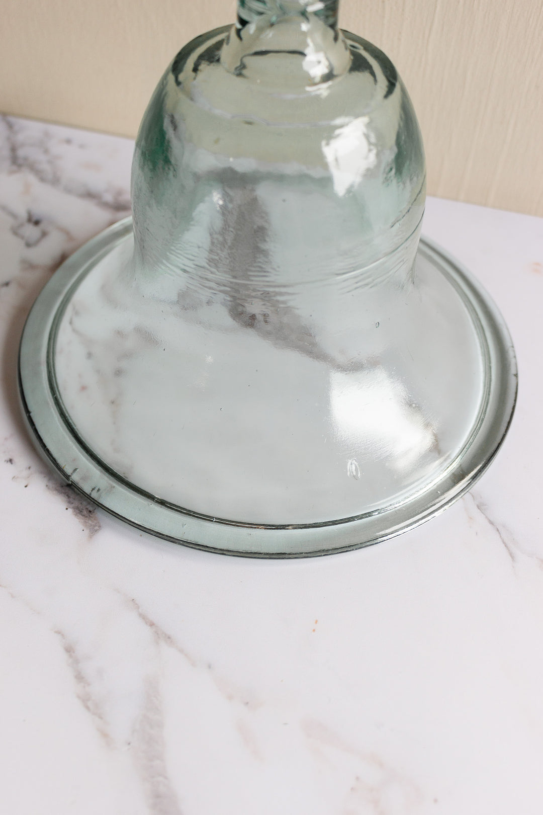 antique french hand blown glass cloche