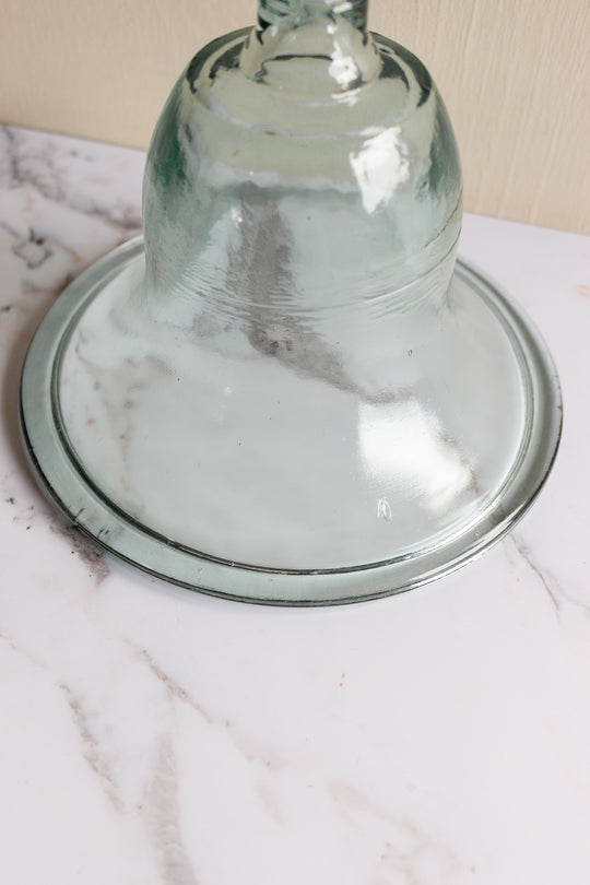 antique french hand blown glass cloche