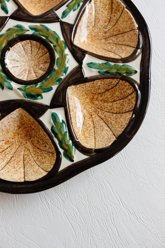 1960s St. Jean de Bretagne hand painted oyster plate