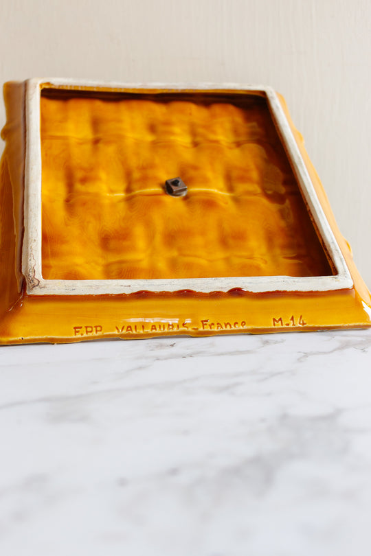 midcentury french vallauris ceramic "woven" cheese board