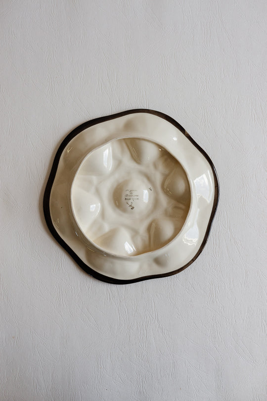 1960s St. Jean de Bretagne hand painted oyster plate