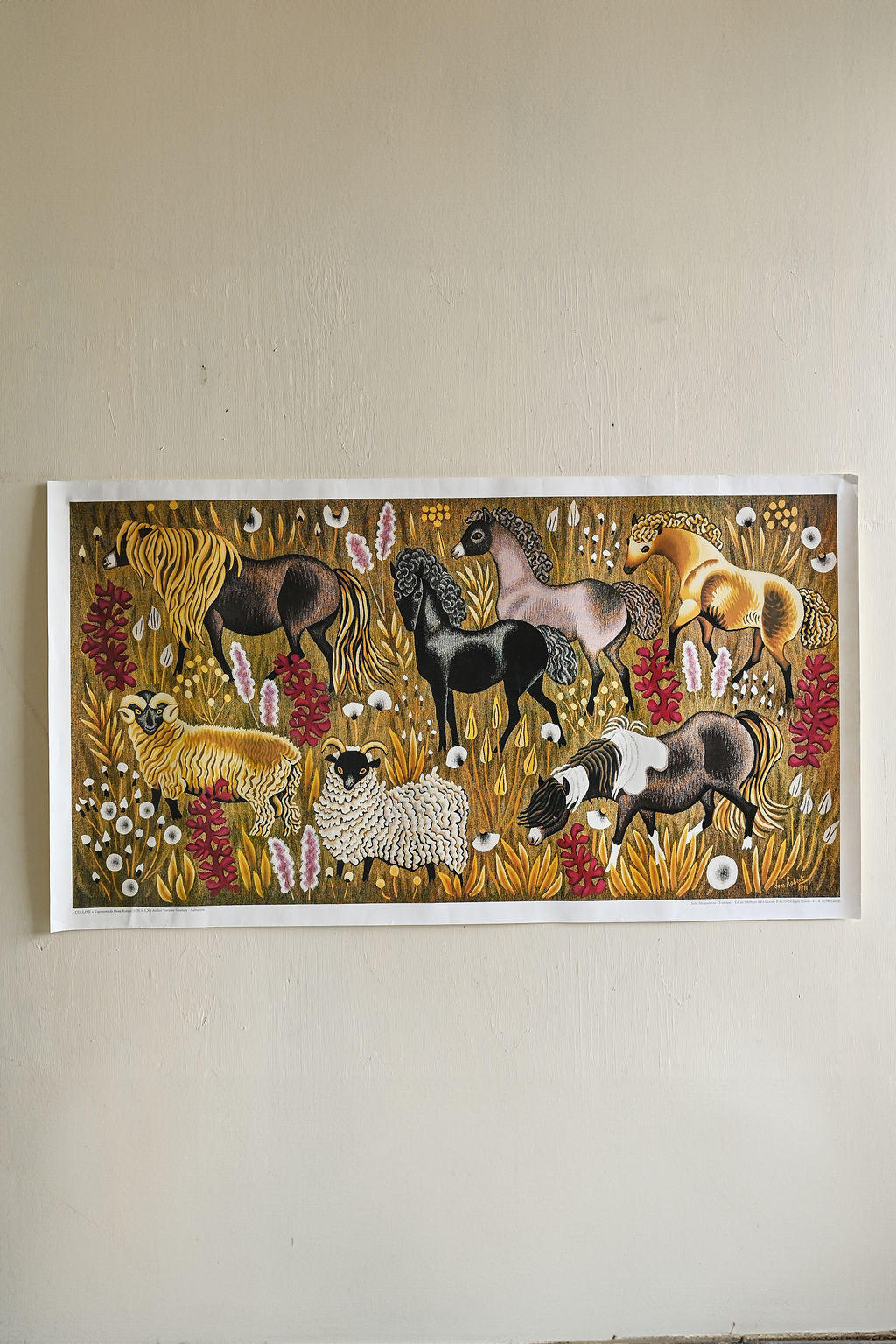 rare 1971 Dom Robert tapisserie print, "colline"