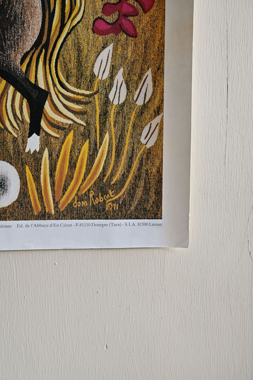 rare 1971 Dom Robert tapisserie print, "colline"
