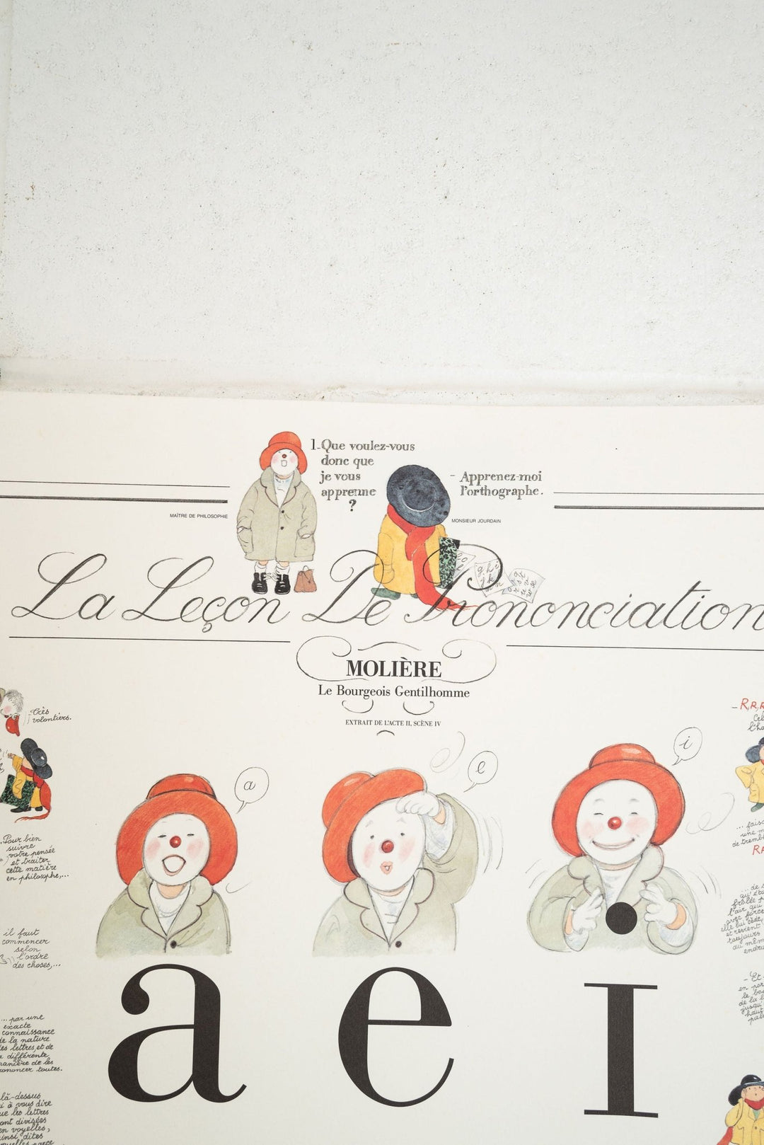 "la leçon de prononciation" vintage french school poster - Joliette