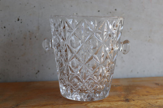vintage french cut glass ice bucket