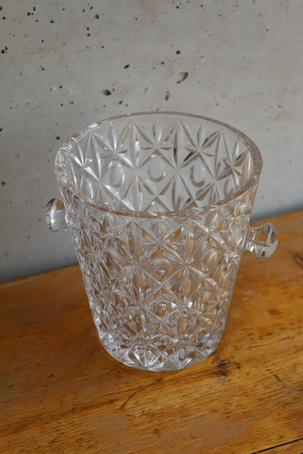 vintage french cut glass ice bucket