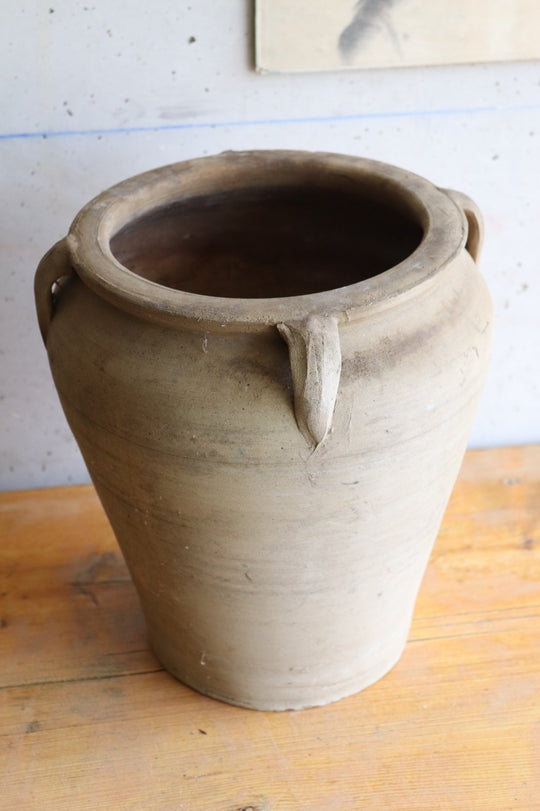 vintage french stoneware handled planter