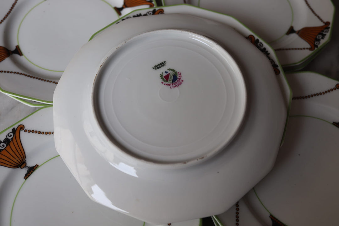art deco french limoges salad plates