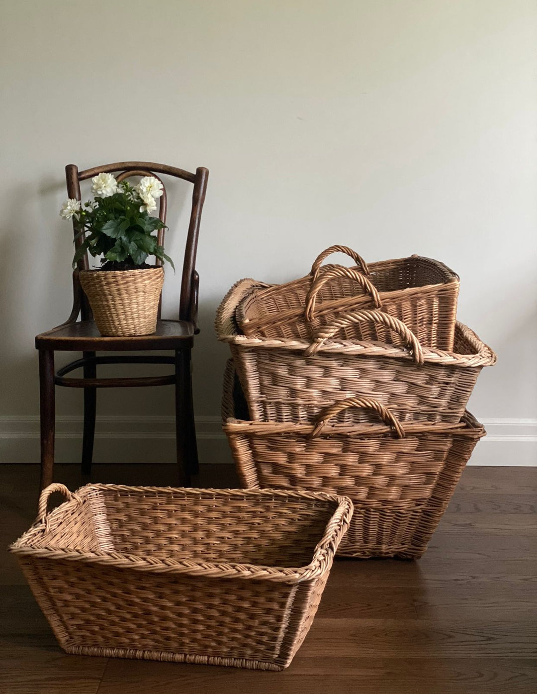 oversized antique french laundry baskets