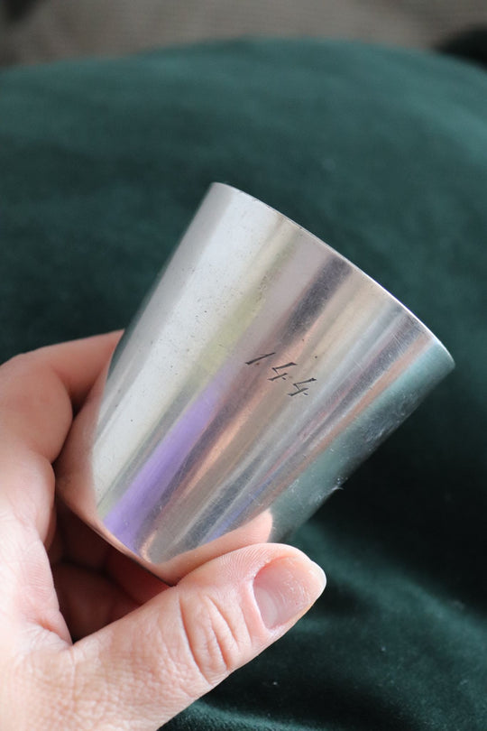 antique french silverplate christening cup by hénin & cie