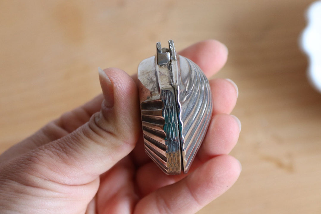 vintage french silver coquillage trinket box