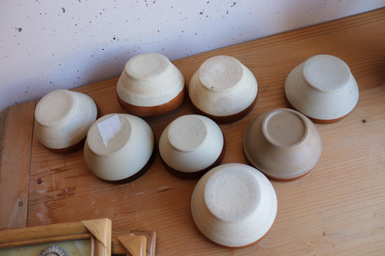 set of 8 vintage french stoneware bowls