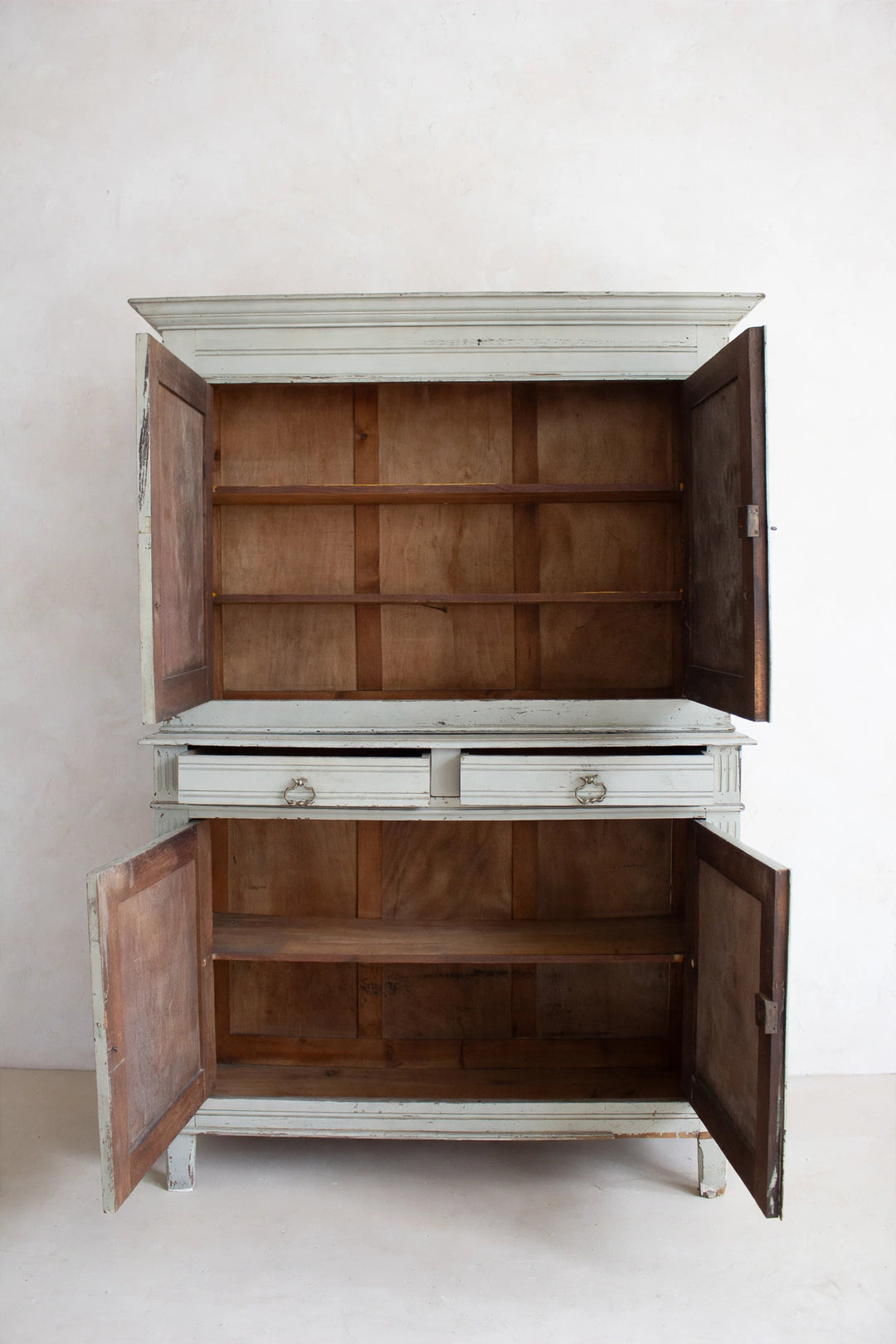 19th century french pale sage cabinet