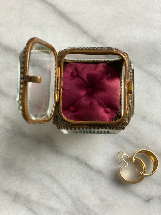 antique french beveled glass and ormolou bijoux casket