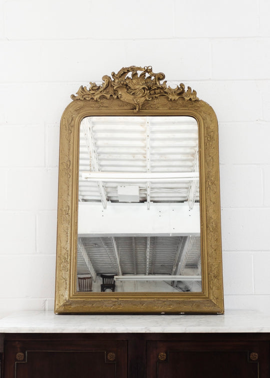 19th century grand Louis Philippe mirror with cornice top