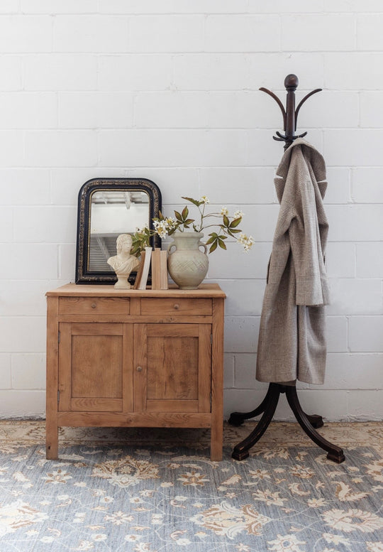 vintage french raw oak Parisian sideboard