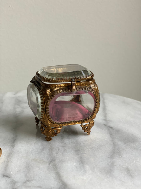 antique french beveled glass and ormolou bijoux casket