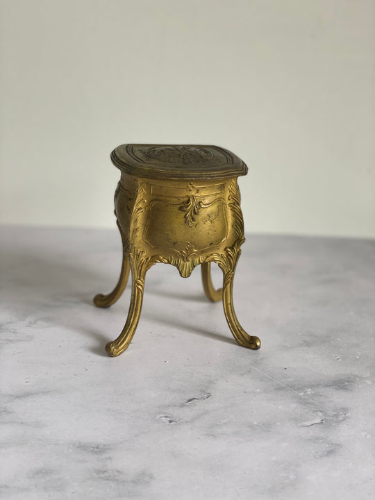 antique French Napoleon III gilt bijoux casket