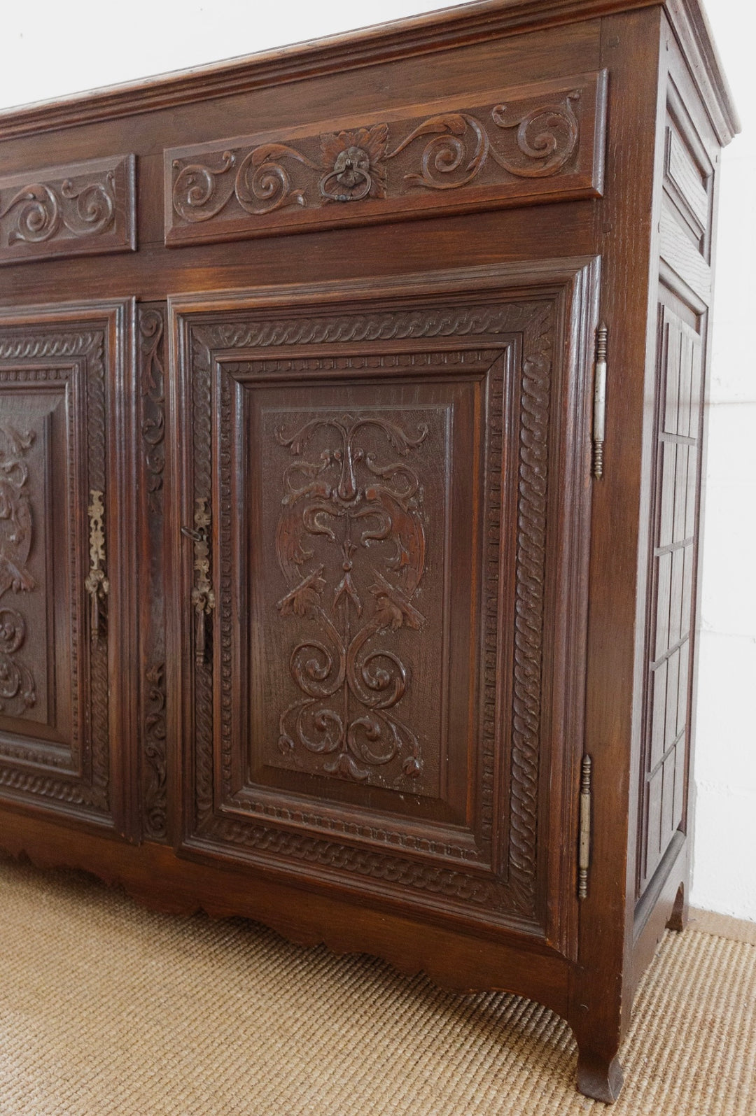 early 20th century French oak renaissance buffet