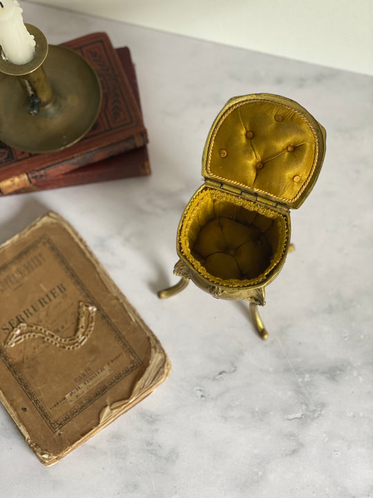 antique French Napoleon III gilt bijoux casket