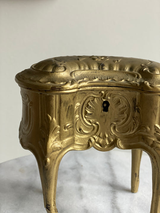 antique French Napoleon III gilt bijoux casket