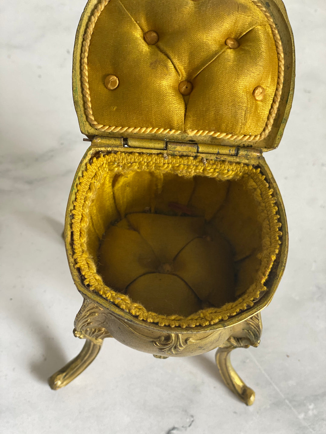 antique French Napoleon III gilt bijoux casket