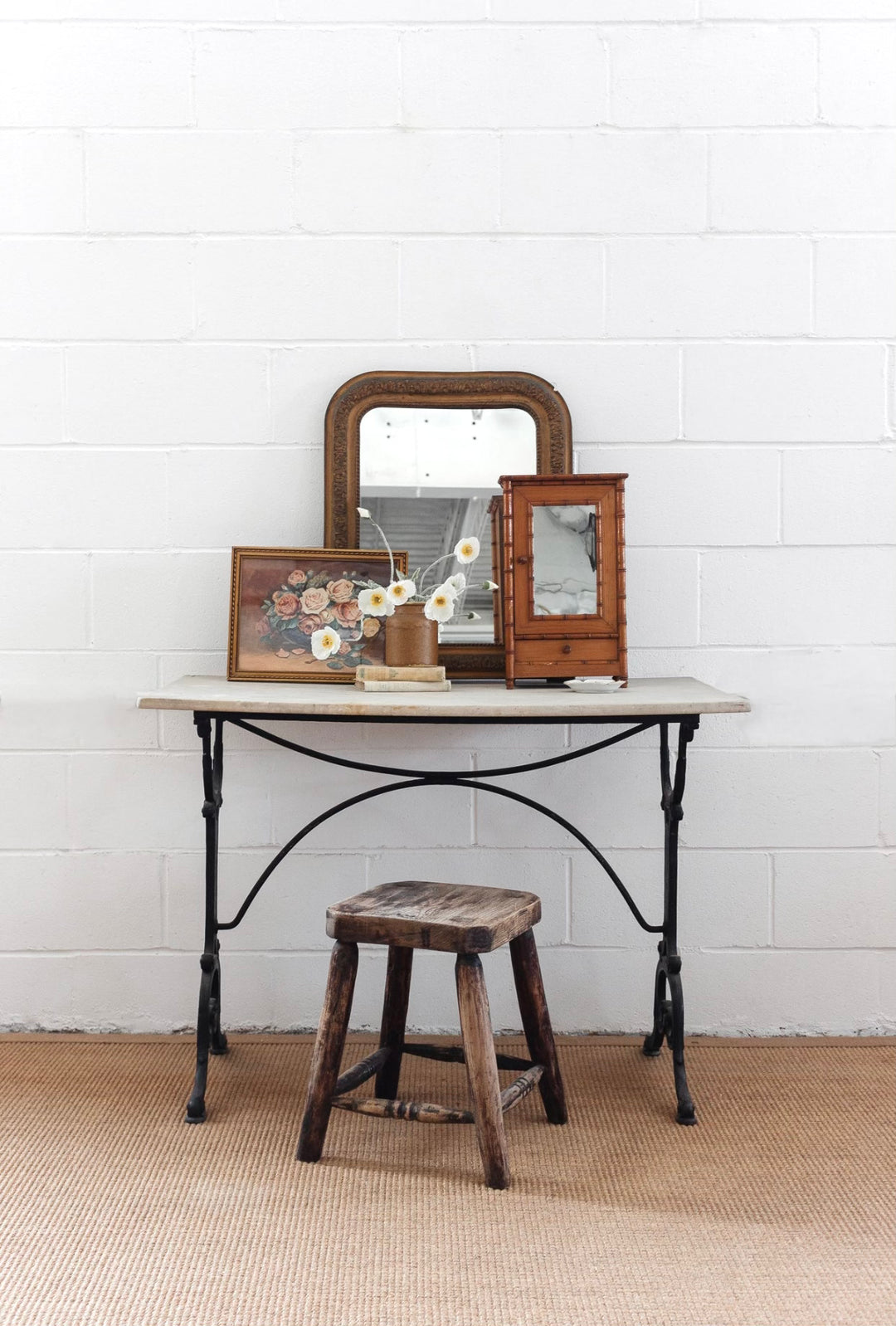 turn of the century French salesman sample faux bamboo armoire