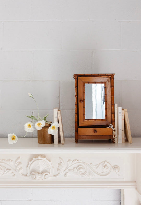 turn of the century French salesman sample faux bamboo armoire