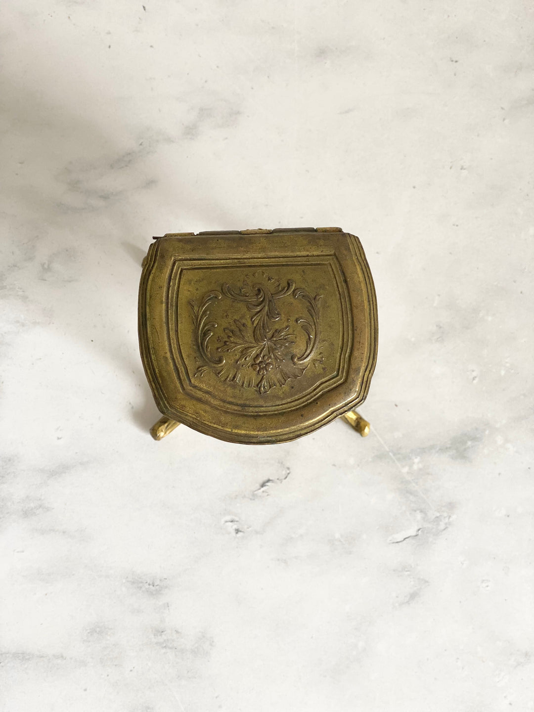 antique French Napoleon III gilt bijoux casket