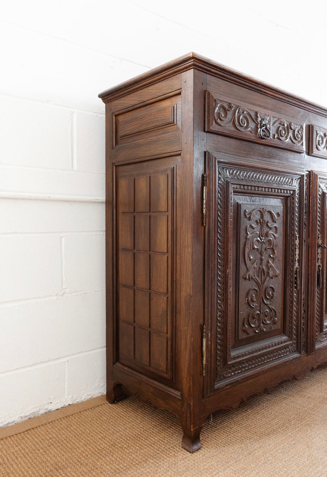 early 20th century French oak renaissance buffet