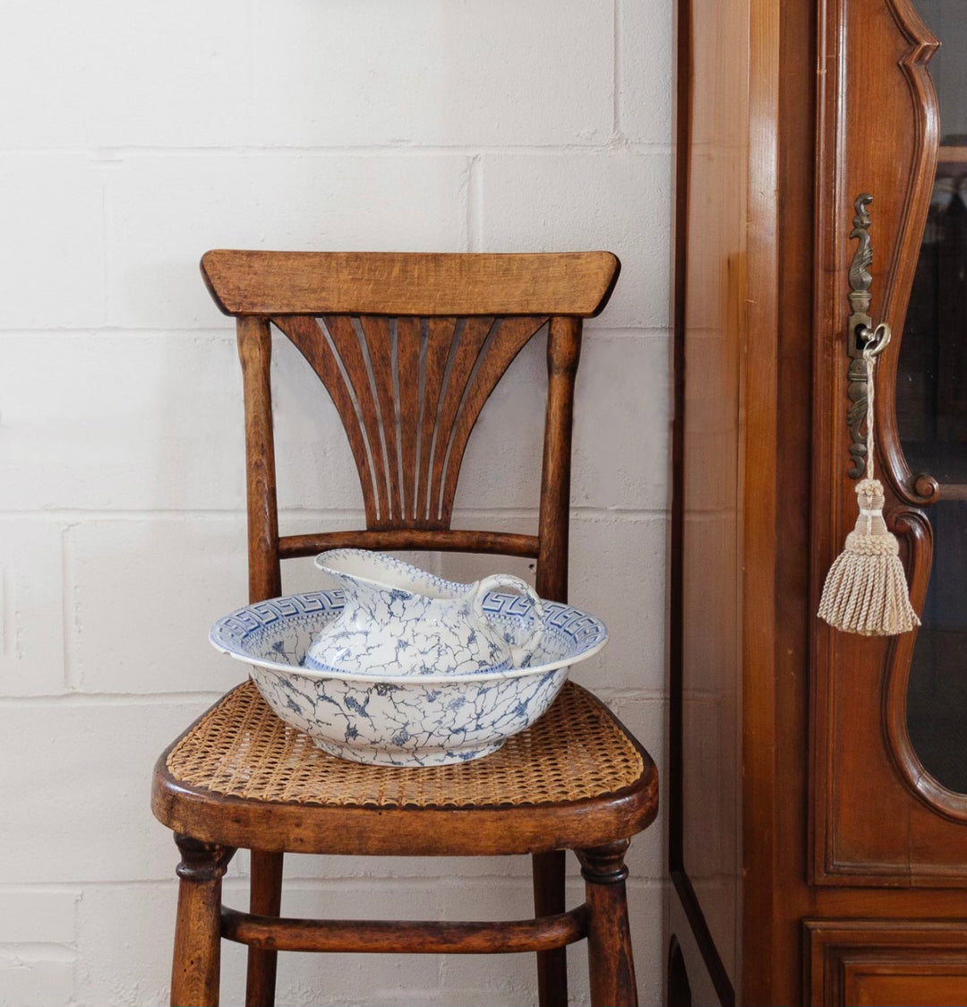 rare turn of the century French Sarreguemines toilette set