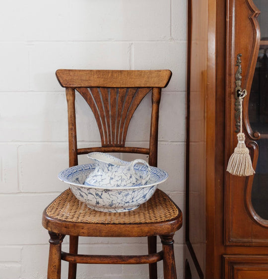 rare turn of the century French Sarreguemines toilette set