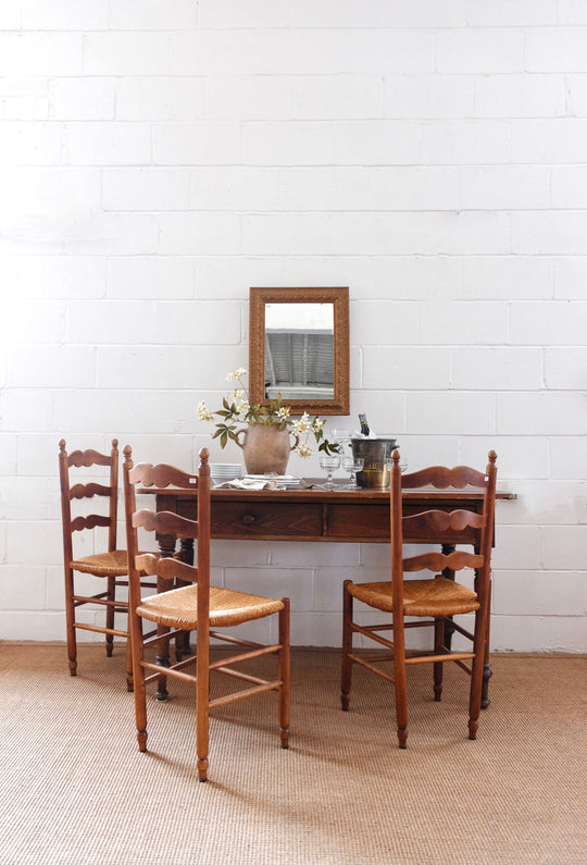 antique oak harvest farm table