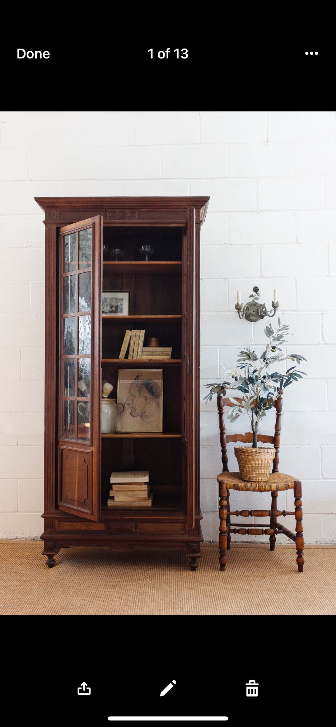 turn of the century French carved oak Louis XVI bookshelf