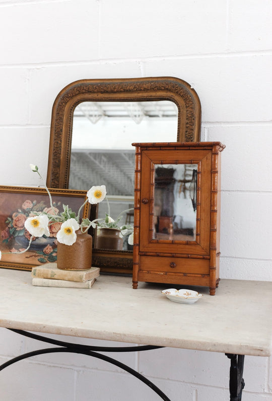 turn of the century French salesman sample faux bamboo armoire