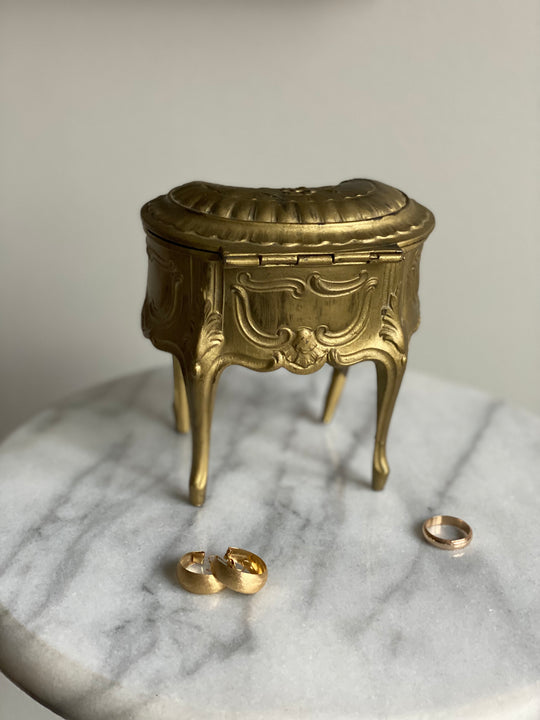 antique French Napoleon III gilt bijoux casket