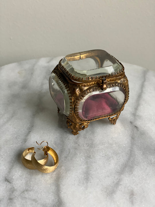 antique french beveled glass and ormolou bijoux casket