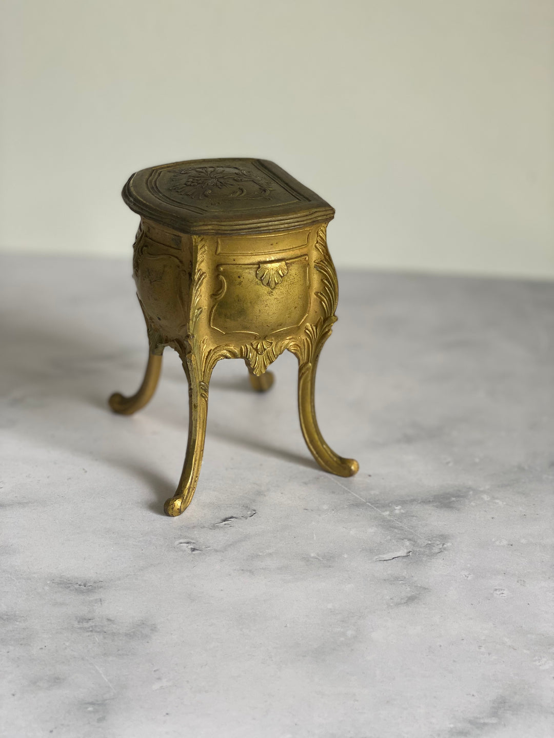 antique French Napoleon III gilt bijoux casket