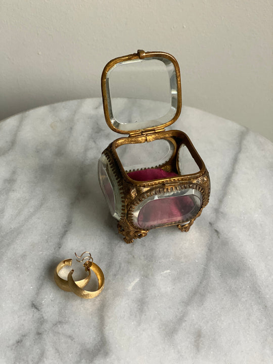 antique french beveled glass and ormolou bijoux casket