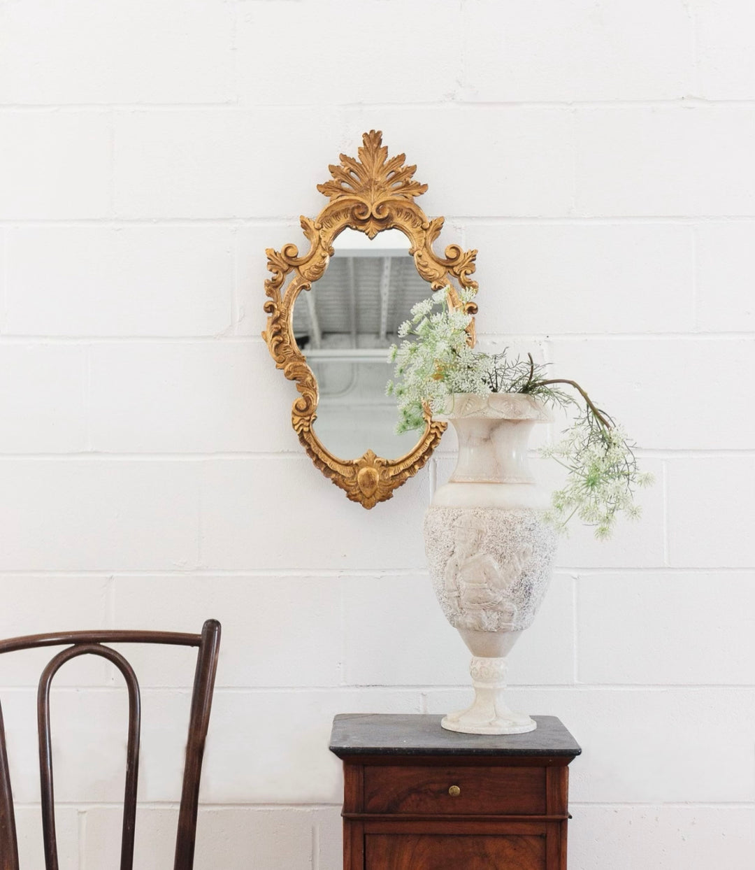 vintage Italian rococo style Florentine mirror